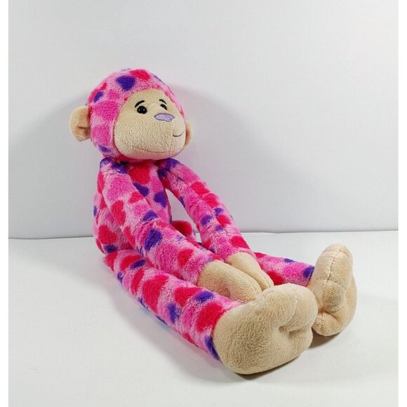 Ganz Heart Hanging Monkey Plush 18" Pink Purple Very Rare! Valentines HV9174 - Picture 3 of 5